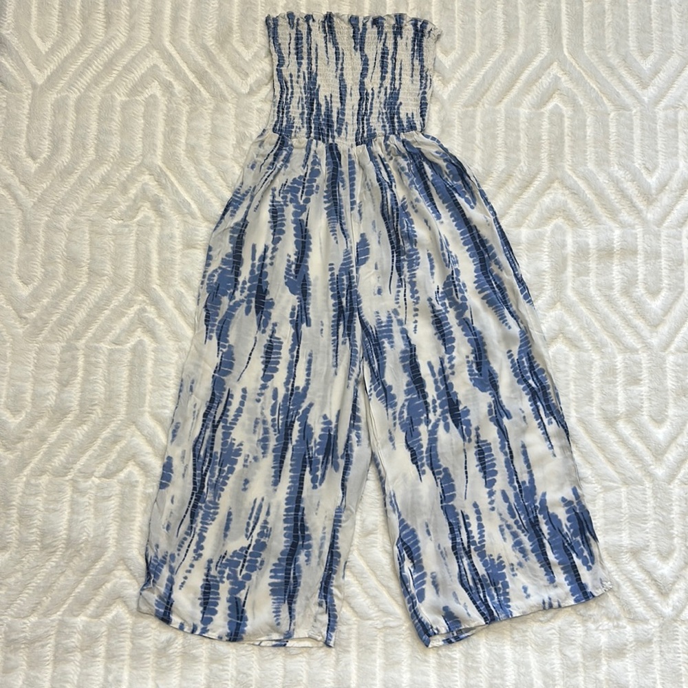 Blue Tie-Dye Jumpsuit